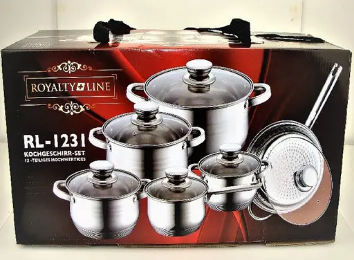 Набір каструль з кришками та сковородою Royalty Line RL-1231, 12 предметів - фото 6