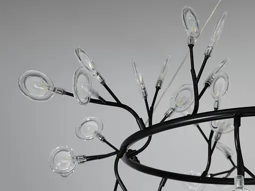 Стильна люстра "Світлячок" в стилі "Лофт", люстра чорна на 54 лампи - фото 4