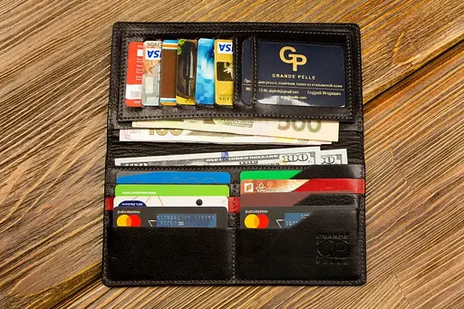 Женский кожаный кошелек Grande Pelle 20х10х2 см acs0024486 - фото 2