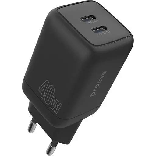 Мережевий зарядний пристрій Proove Silicone Power 40W USB-C/USB-C Black (WCSP4020001) [130267]