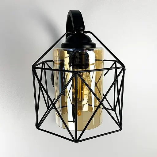 Металлическое бра в стиле Лофт в черном корпусе Арт. W 8180/1 Line F - фото 1