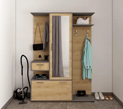 Передпокій Doros Фінч Графит / Дуб Артизан 145х37х202 (44900220) - фото 7