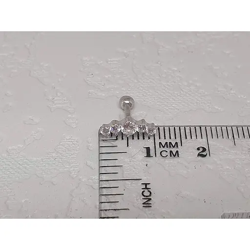 Серебряная серьга для пирсинга хеликса Ирий с фианитами. 40001ШТ - фото 7