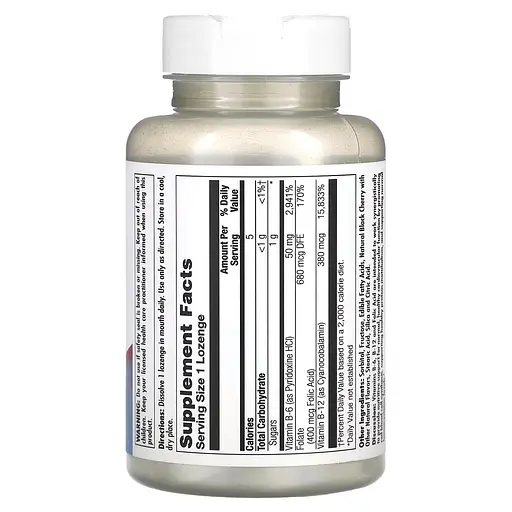 Вітаміни B6, B12 і фолієва кислота KAL B-6 B-12 Folic Acid, 60 пастилок для підтримки серцево-судинної системи - фото 2
