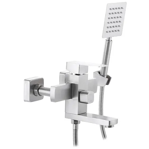 Змішувач для ванни Zerix KUB-009 ZX3165 Нержавіюча сталь - фото 1