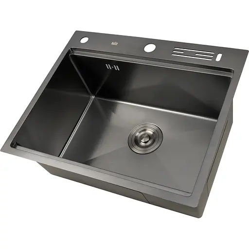 Мийка для кухні Nett NBS-5747 чорна накладна декорована з PVD покриттям - фото 2