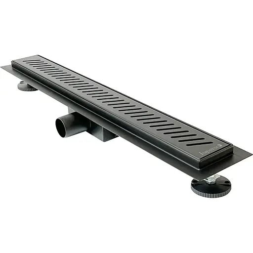 Душовий канал Imprese i-Flow SS 600 мм із решіткою перфорована "лінія" black matt d44600SB07 - фото 1