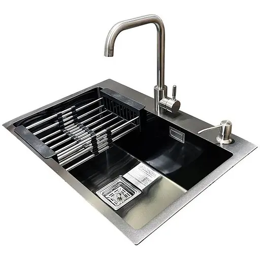 Комплект мийка + змішувач Romzha Arta Nova U-600 BL (B) - фото 1