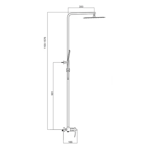 Душова система Gappo G2407-20, хром - фото 7