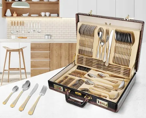 Набор столовых приборов Versace Limited Edition LV-1002 на 12 персон в подарочном кейсе 72 предмета  - фото 6