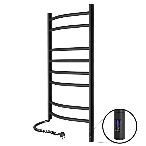 Рушникосушка NAVIN Камелія 480х800 Sensor ліве підключення з таймером чорний муар - фото 1