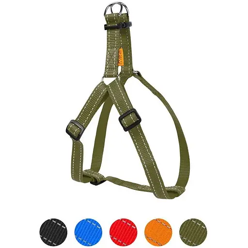 Шлея Dog Extreme з нейлону регульована (ширина 25мм, В:60-90см) хакі - фото 2