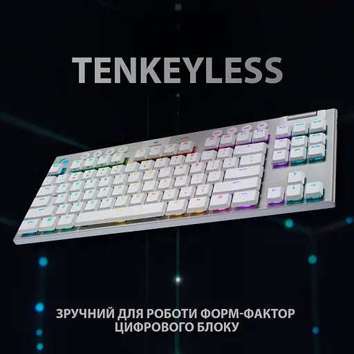 Клавіатура Logitech G915 TKL Lightspeed Wireless RGB Mechanical White (920-009664) [68413] - фото 7