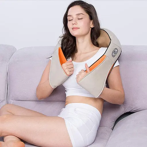 Массажер роликовый для шеи и спины инфракрасный подогрев Massager of Neck Kneading 55w - фото 2