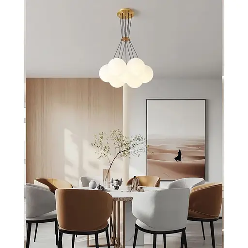 Люстра-пучок на 7 білих плафонів Ø 45 см | Line F | Арт. 1519/7 GD - фото 6