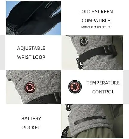 Термопальчатки Aroma Season для чоловіків та жінок, зимові рукавички з батарейним харчуванням для активного відпочинку - фото 2