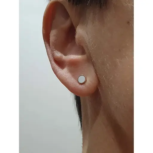 Золотая моносерьга-пуссета Tango с эмалью. 500039Ш - фото 2