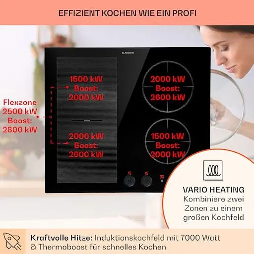 Варочная поверхность индукционная Klarstein Magnichef 4 Flex 7000 W (10041381) - фото 7