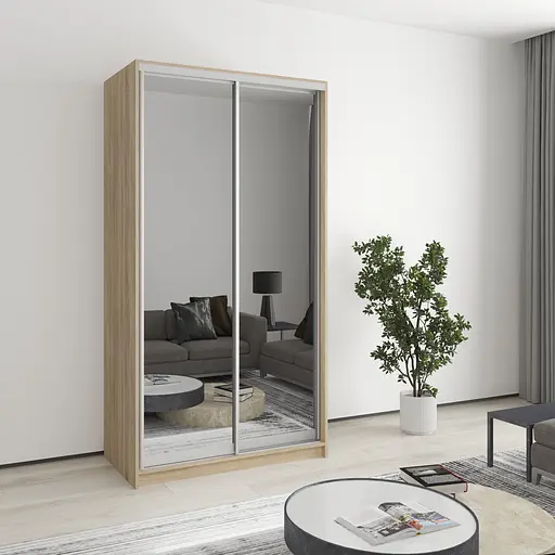 Шафа-купе дводверна MebelStar Стандарт AL 2 Дзеркала 110x60x210 см Дуб сонома (MBS-2532)