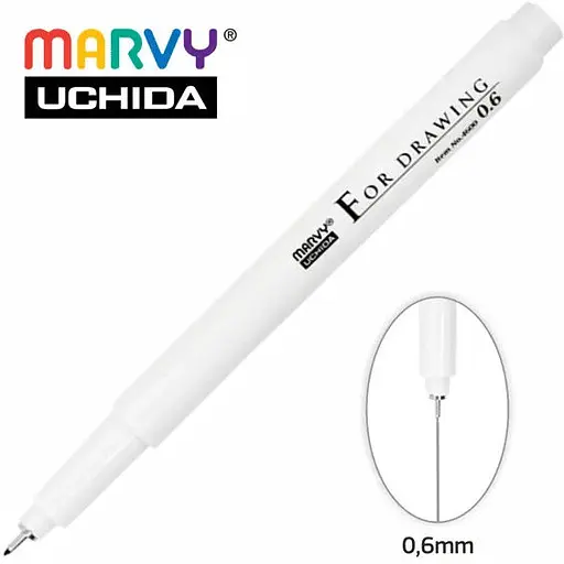 Мульти-лайнер Marvy 0.6 мм черный 4600-S   - фото 2