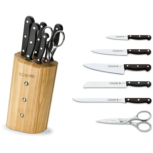 Набір ножів із 6-ти предметів 3 Claveles Uniblock (01669)