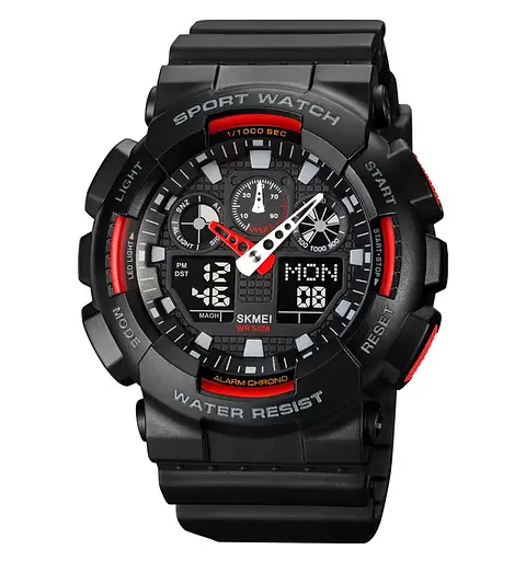 Часы мужские наручные Skmei 1832 (Черный с красным)