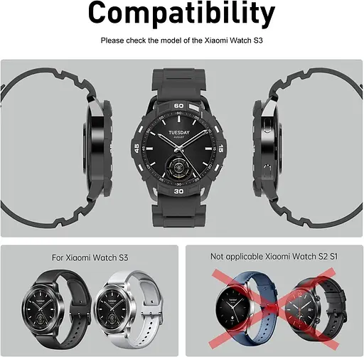 Безель Sikai для смартгодинника Xiaomi Watch S3 Black-white Sport - фото 9