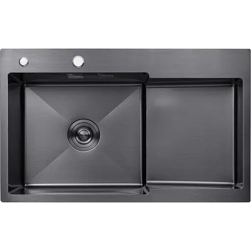 Кухонная мойка Kroner KRP PVD Schwarze - 7848LHM (3,0/1,0 мм) (CV030023) - фото 1