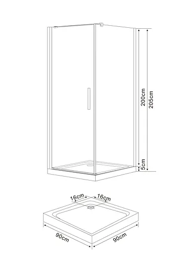 Душевая кабина Eger Rudas 90x90 на низком поддоне 599-001/L - фото 5