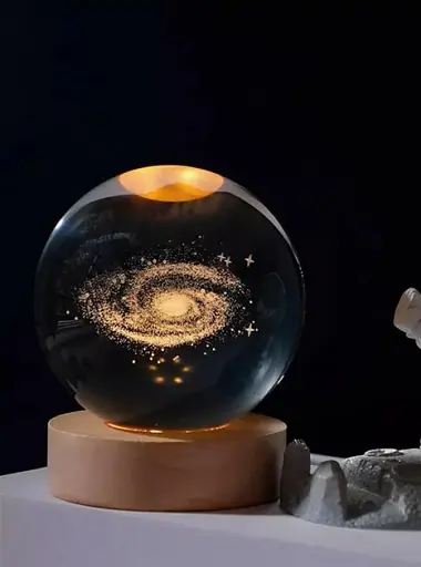 Декоративний 3D нічник кришталева куля Чумацький Шлях USB - фото 5