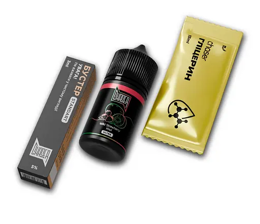 Набор компонентов для самозамеса солевой заправки CHASER Black Ultra 30 мл KIWI WILD STRAWBERRY Земляника Киви, 0-50 мг (18032)