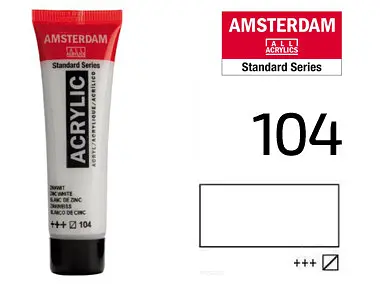 Фарба акрилова Amsterdam 104, Білила цинкові 20 мл - фото 2