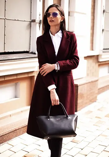 Жіноча шкіряна сумка Midi чорна - фото 8