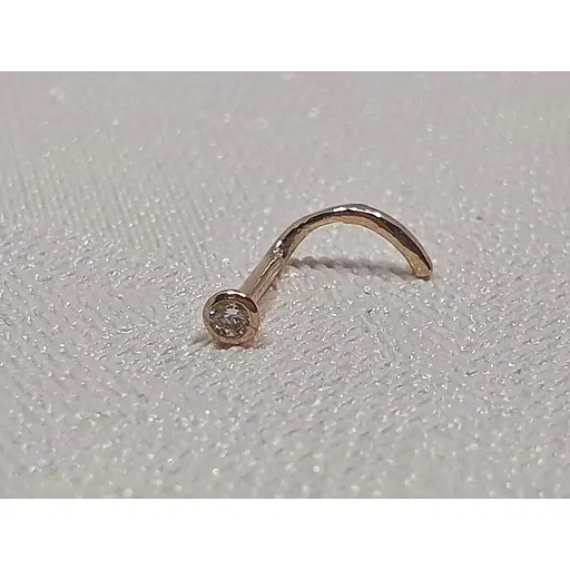 Золота сережка-пірсинг Dear в ніс Dear з фіанітом. 1024.1 - фото 2