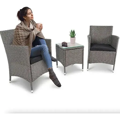 Комплект садових меблів меблі Di Volio Siena сірий/графітовий - фото 3