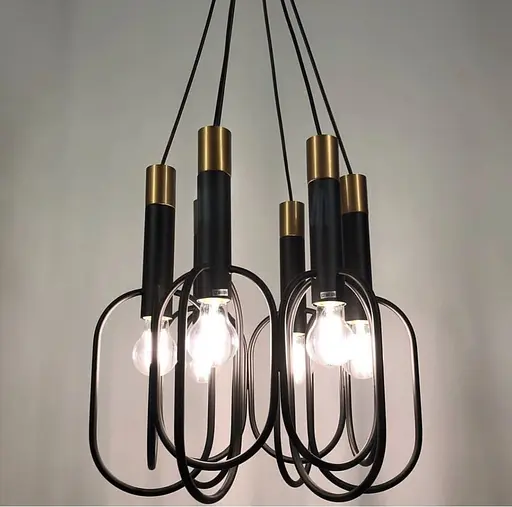 Люстра з плавних, проте строгих ліній з відкритою лампою | Арт. ZL 1096/6 | Line F - фото 4