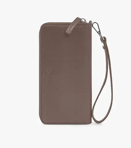 Кожаный портмоне на молнии Monik темно-бежевый - фото 1