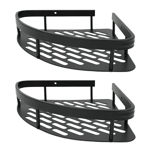 Набір металевих полиць для ванної кімнати Fabrika OPAL 2 шт Чорні (FK-WB1005-2)