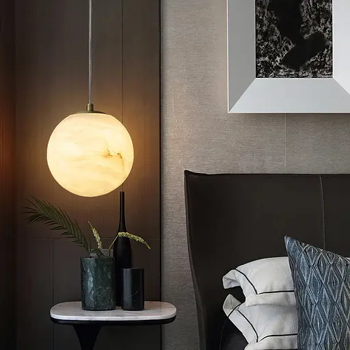 Підвісний світильник-куля з імітацією мармуру Ø 28 см Line F SGJ27-280 - фото 1