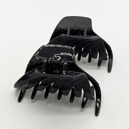 Набір глянцевих заколок для волосся 8.5 см пластикові надійний аксесуар на кожен день 12 шт. Чорний - фото 3