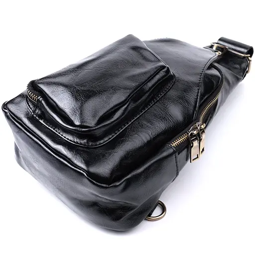 Женская сумка Vintage из экокожи с акцентом на текстильную лямку 18х33х10 см sum0026970 - фото 6