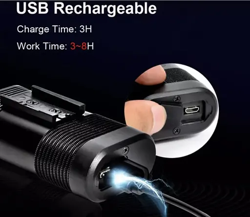 Велосипедный фонарь Y12Pro-2XPE + индикация заряда + microUSB + 5 режимов - фото 6