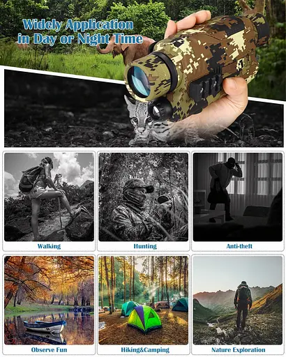 Тактический монокуляр ночного видения NoHawk PJ2-0532 (до 200м) Камуфляж - фото 9