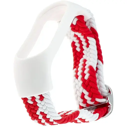 Ремінець Braided Buckle Enhanced Mi Band 3/4/5/6/7 Білий Червоний - фото 1
