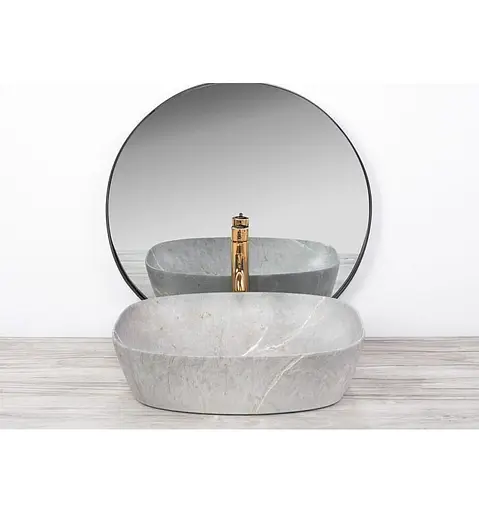 Умивальник Rea Freja grey накладний REA-U6648, Сірий - фото 5