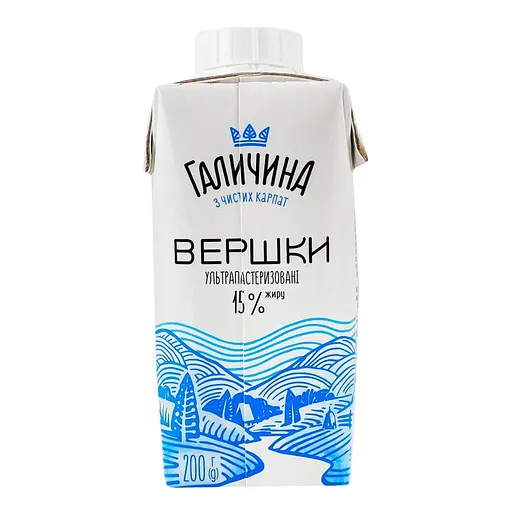 Вершки Галичина 15% ультрапастеризовані 200 г - фото 2