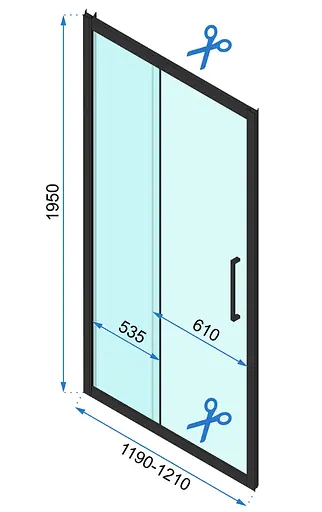 Душова кабіна Rea Rapid Slide 100x120 black REA-K6423 + REA-K6402, Чорний матовий, Універсальна, прозорий - фото 6
