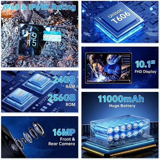 Планшет Oukitel Pad RT9 6 / 256 GB защищенный 2 SIM LTE orange - фото 7