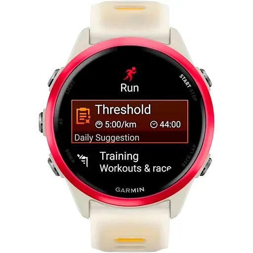 Смарт-годинник Garmin Forerunner 570, 42 мм Raspberry Aluminum with Translucent Bone/Mango Band 010-02970-02 (142393) - фото 2