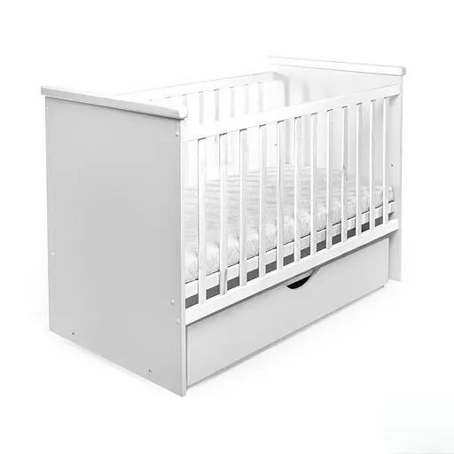 Кроватка Бук Облако DS-7011 с ящиком и опускным механизмом маятниковый белый